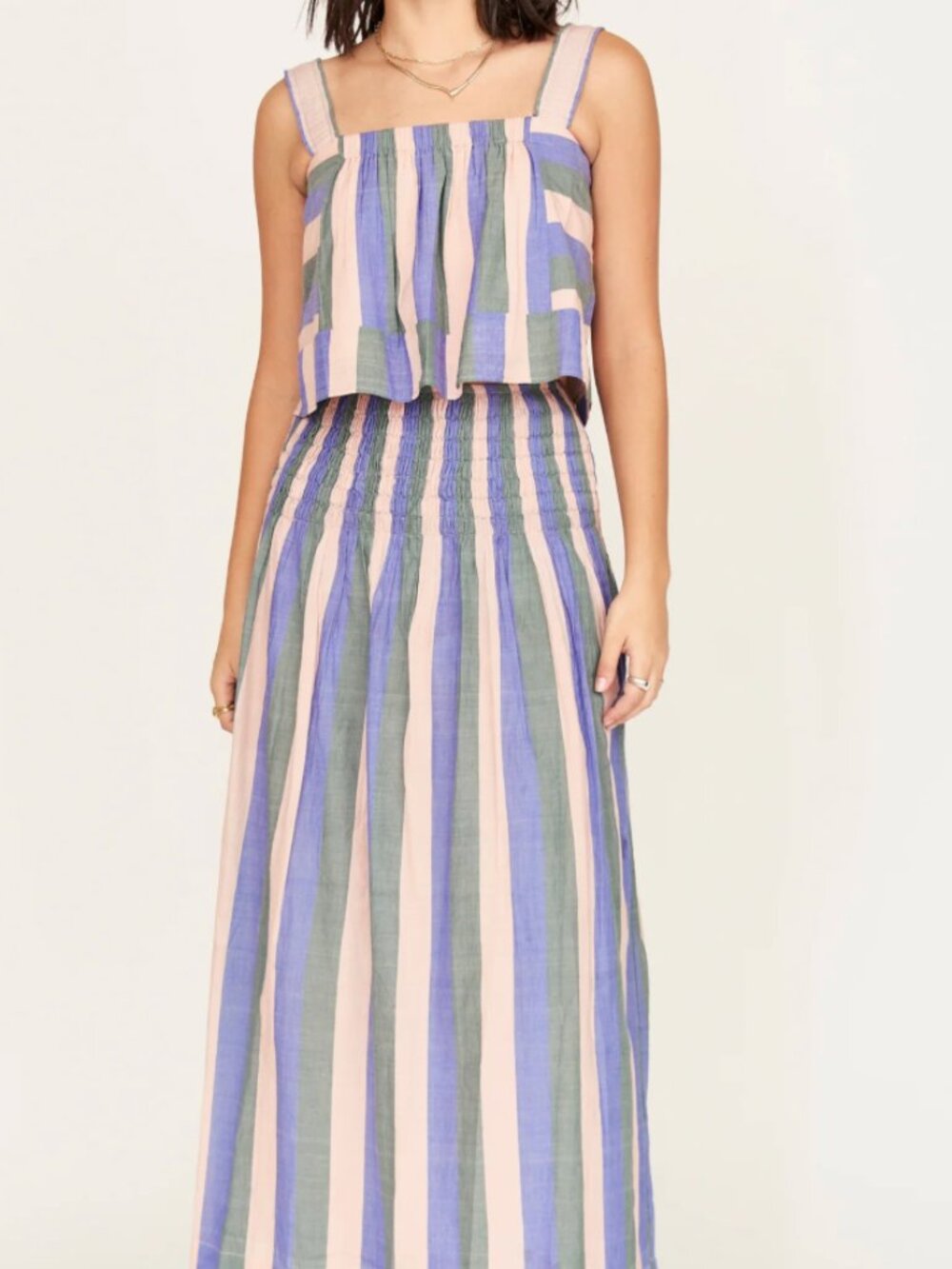 NWT MIRTH Monaco Tank Carnival Stripe Cotton Top L